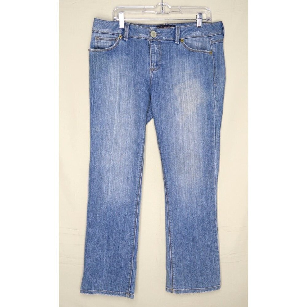 Vintage Y2K Baby Phat Bootcut Jeans Size 11 Baggy Distressed Sequin Logo 34x30